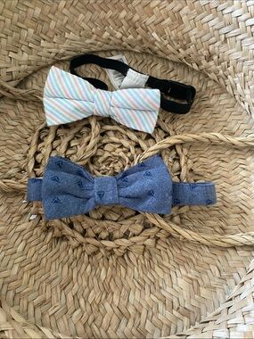 Set of 2 Boys Bow Ties - H&M & Nautical Chambray - EUC